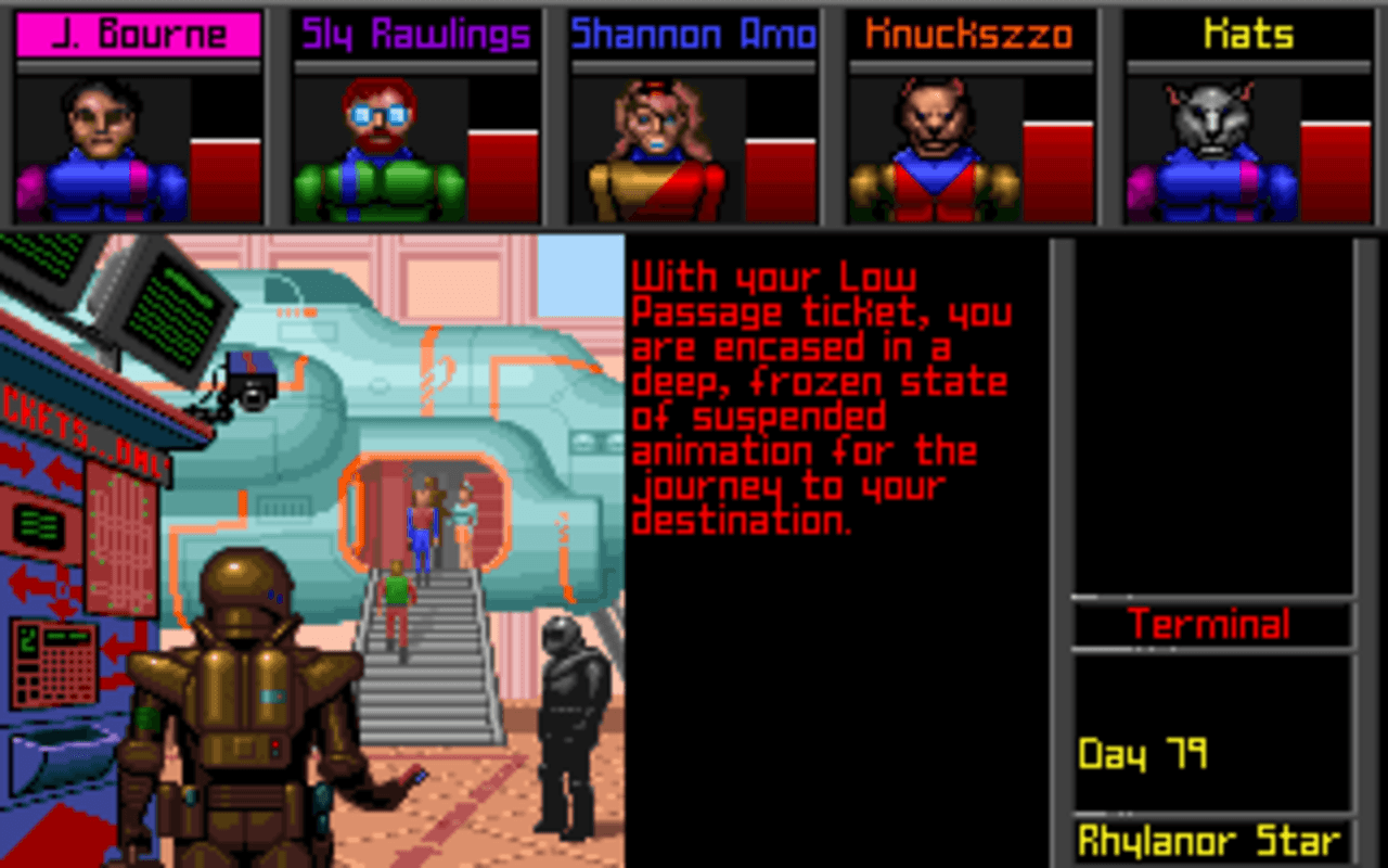 Gameplay screen of MegaTraveller 2: Quest for the Ancients (5/8) Gameplay screen of MegaTraveller 2: Quest for the Ancients (5/8)