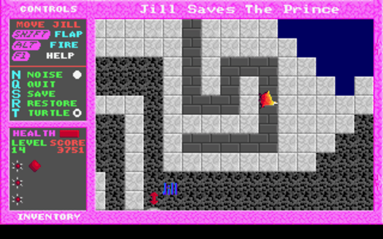Gameplay screen of Jill of the Jungle: Jill Saves the Prince (7/8) Gameplay screen of Jill of the Jungle: Jill Saves the Prince (7/8)