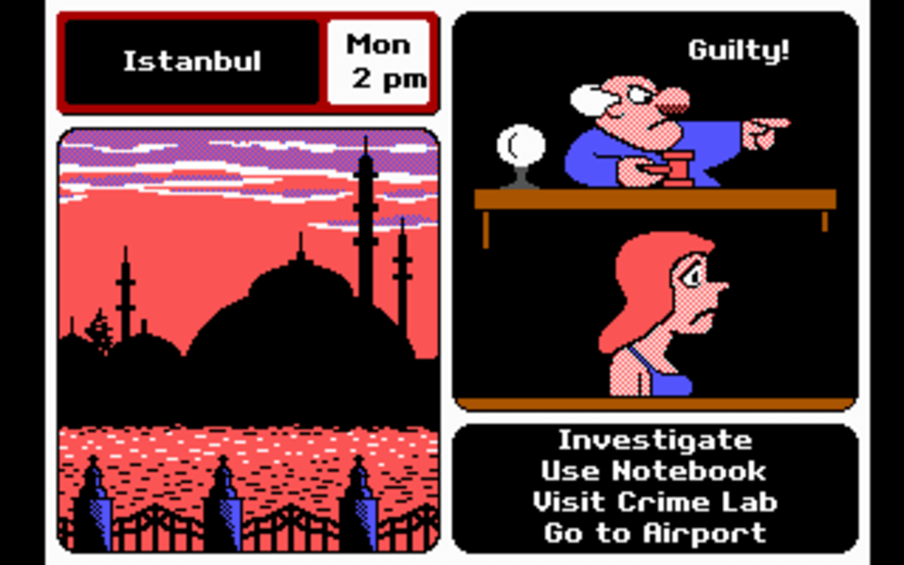 Gameplay screen of Where in Europe is Carmen Sandiego? (3/8) Gameplay screen of Where in Europe is Carmen Sandiego? (3/8)