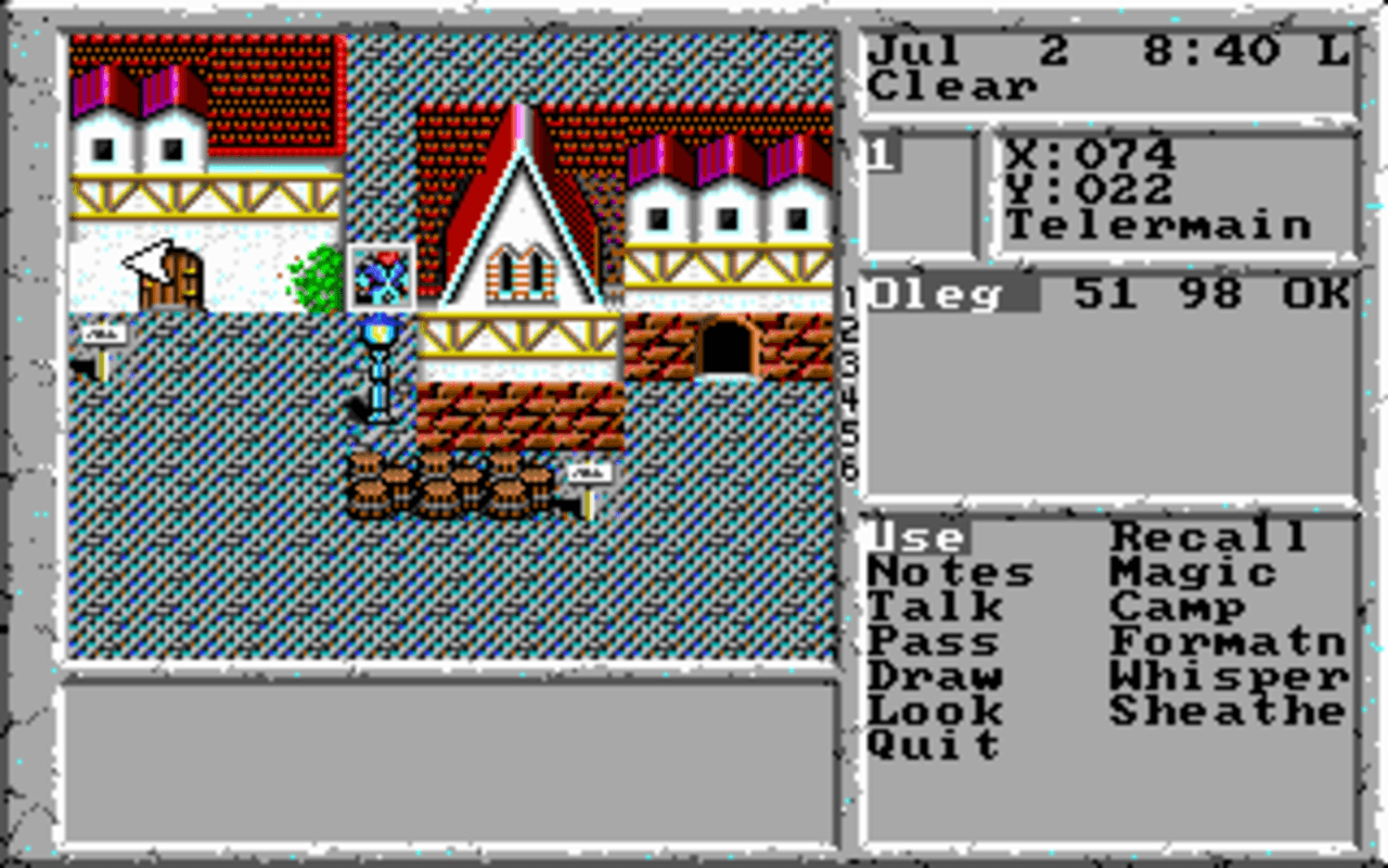 Gameplay screen of The Magic Candle II: The Four and Forty (2/8) Gameplay screen of The Magic Candle II: The Four and Forty (2/8)