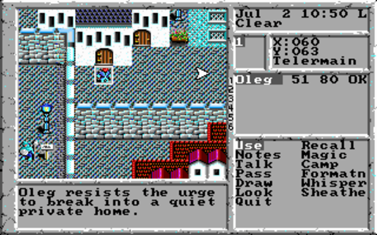 Gameplay screen of The Magic Candle II: The Four and Forty (5/8) Gameplay screen of The Magic Candle II: The Four and Forty (5/8)