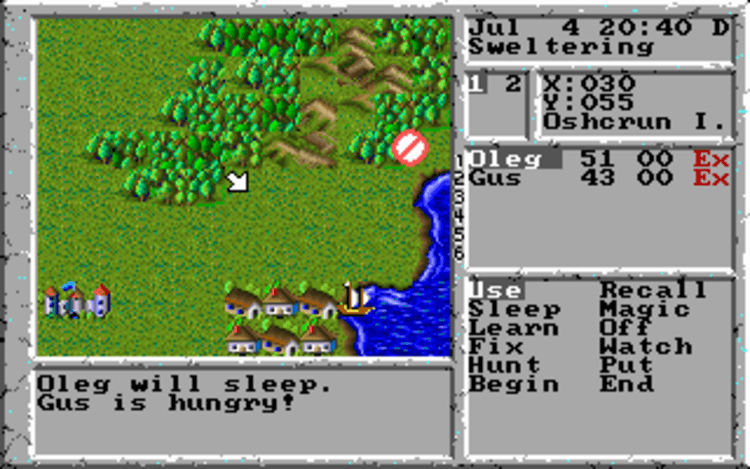 Gameplay screen of The Magic Candle II: The Four and Forty (7/8) Gameplay screen of The Magic Candle II: The Four and Forty (7/8)