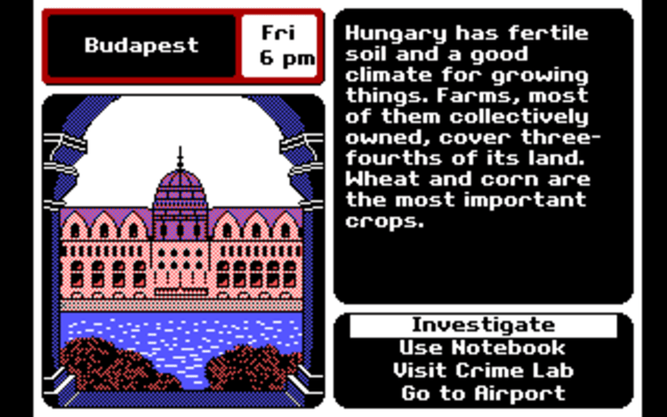 Gameplay screen of Where in Europe is Carmen Sandiego? (8/8) Gameplay screen of Where in Europe is Carmen Sandiego? (8/8)