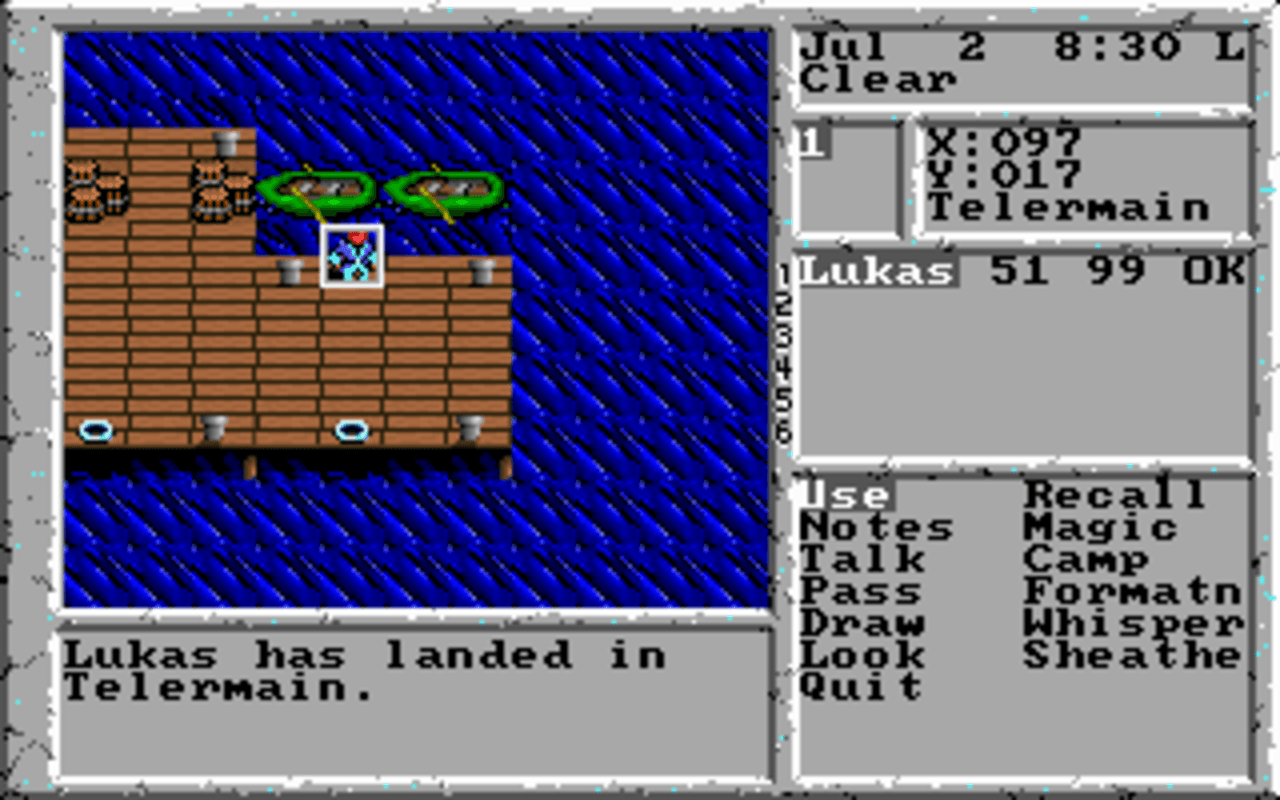 Gameplay screen of The Magic Candle II: The Four and Forty (1/8) Gameplay screen of The Magic Candle II: The Four and Forty (1/8)