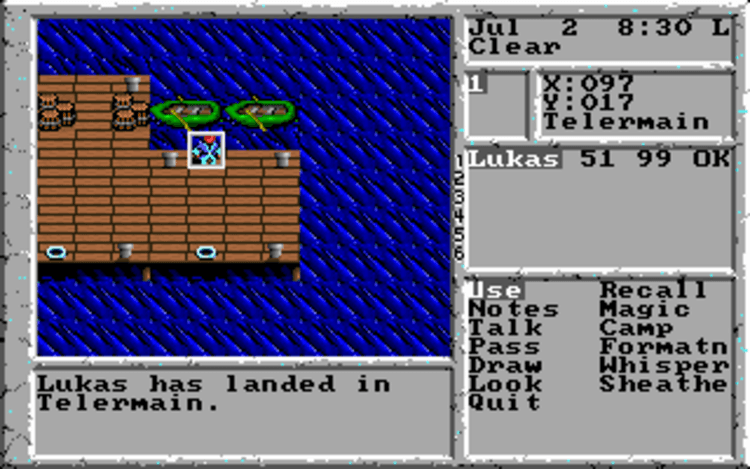 Gameplay screen of The Magic Candle II: The Four and Forty (1/8) Gameplay screen of The Magic Candle II: The Four and Forty (1/8)