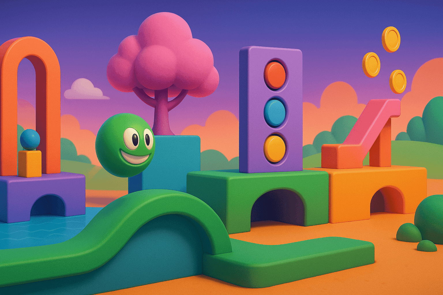 Fan-made Wizball level with vibrant colors and whimsical design. Fan-made Wizball level with vibrant colors and whimsical design.
